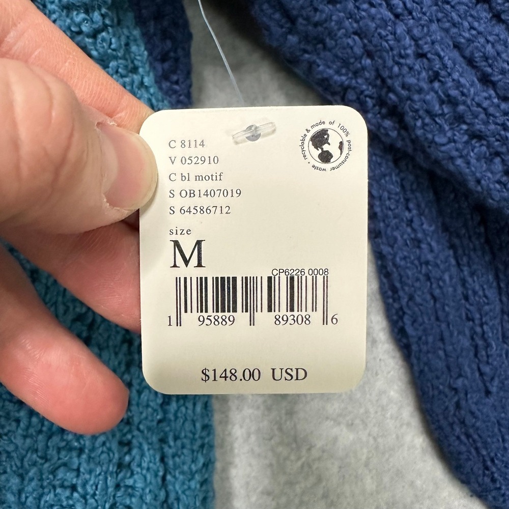 Free People Ella Tunic Blue Colorblock Mock Neck Sweater Oversized Size M NWT - Picture 7 of 9